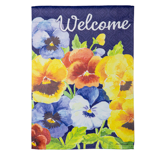 Garden Flag - Welcome Pansies