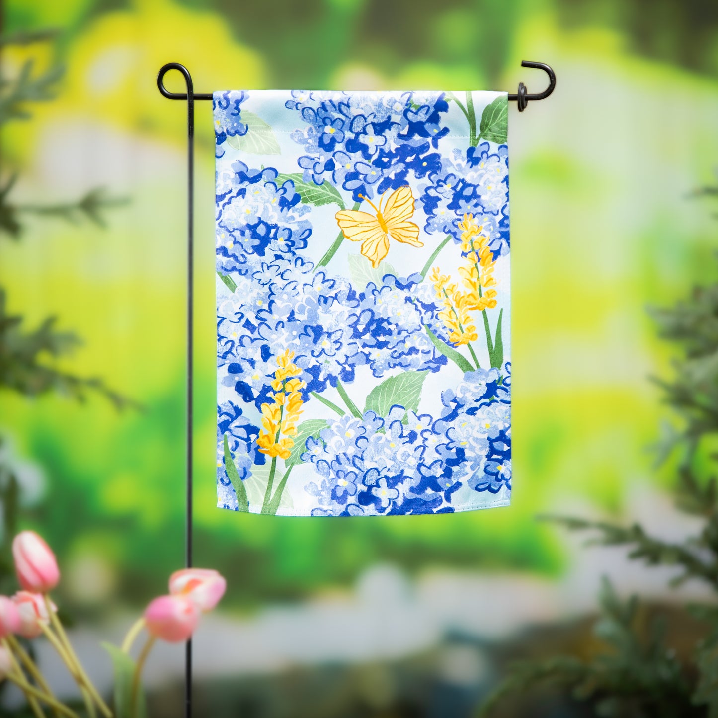 Garden Flag - Coastal Citrus Hydrangeas & Butterflies