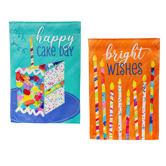 Garden Flag - Birthday Party Reversible Suede