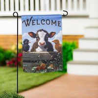 Garden Flag - Cows & Chicks