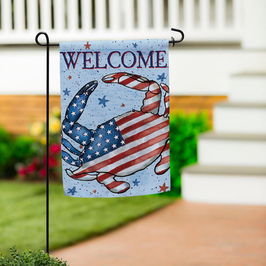 Garden Flag - Patriotic Crab