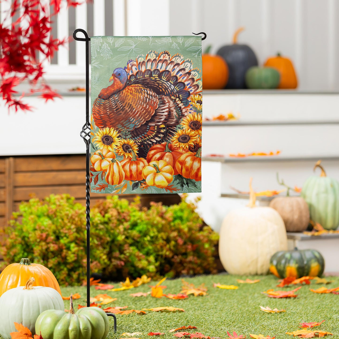 Garden Flag - Grateful Gatherings Turkey Suede