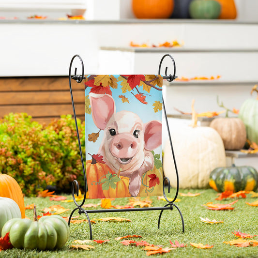 Garden Flag - This Little Fall Piggy Suede