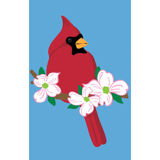 House Flag - Cardinal w/ Dogwood