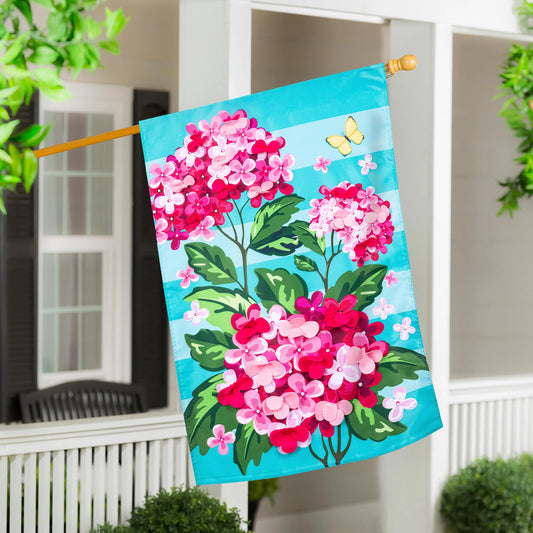 House Flag - Pink Hydrangeas