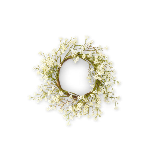 12" White Berry Candle Ring