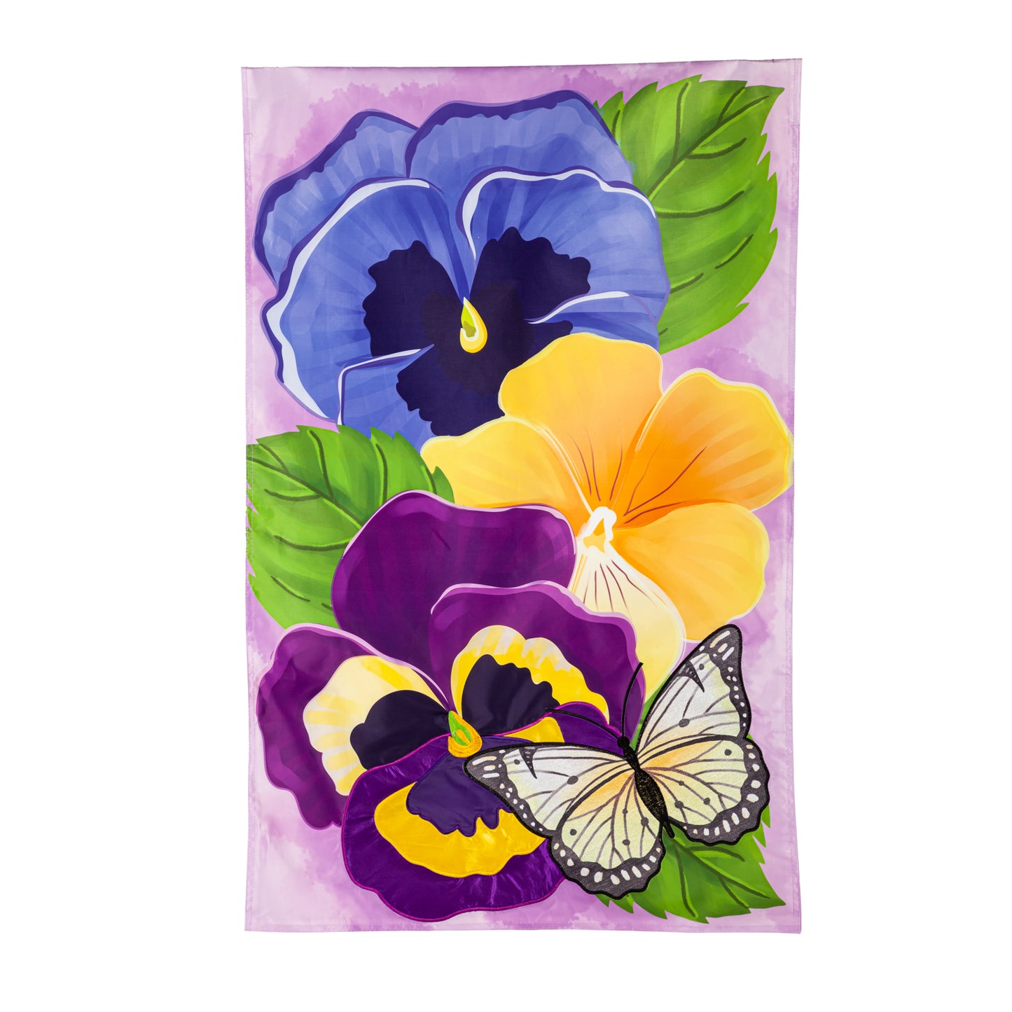 Pansy & Butterfly House Flag