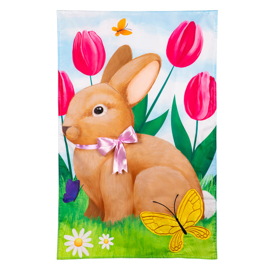 House Flag - Tulips & Bunny