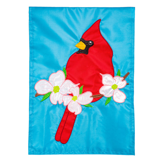 Garden Flag - Cardinal w/ Dogwood