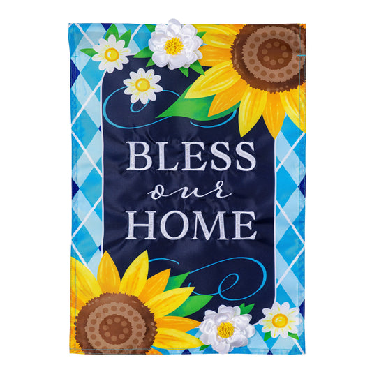 House Flag - Bless Our Home Sunflowers