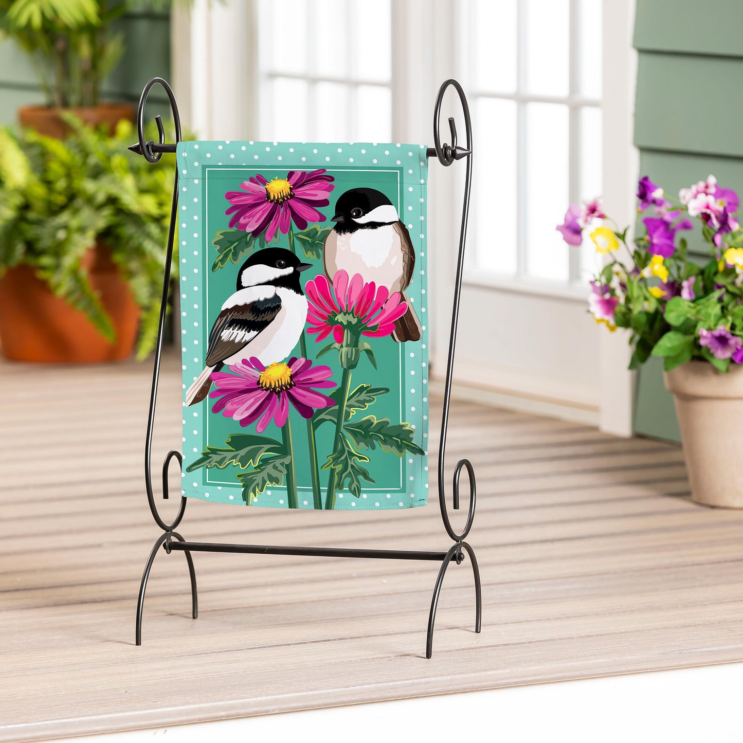 Garden Flag - Chickadee Friends