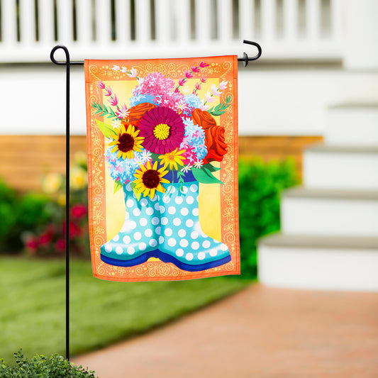 Garden Flag - Floral Rain Boots