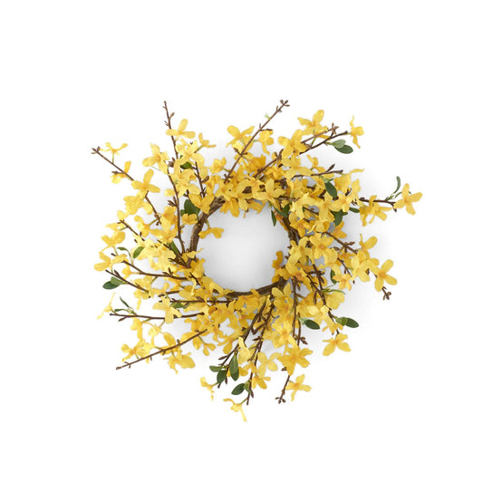 15" Yellow Forsythia Candle Ring (4' Diam)