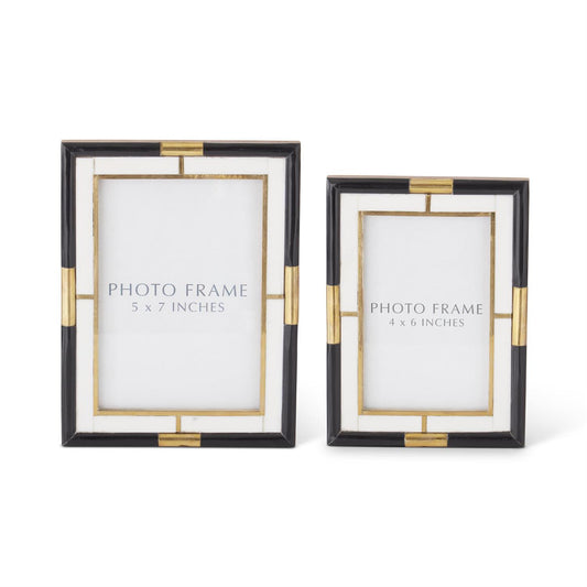 5x7 Frame - Black Cream & Gold Tiled