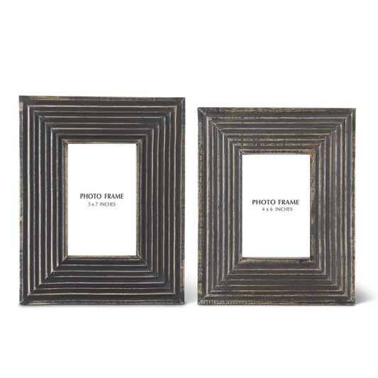 Frame - Black Groove Carved Wood