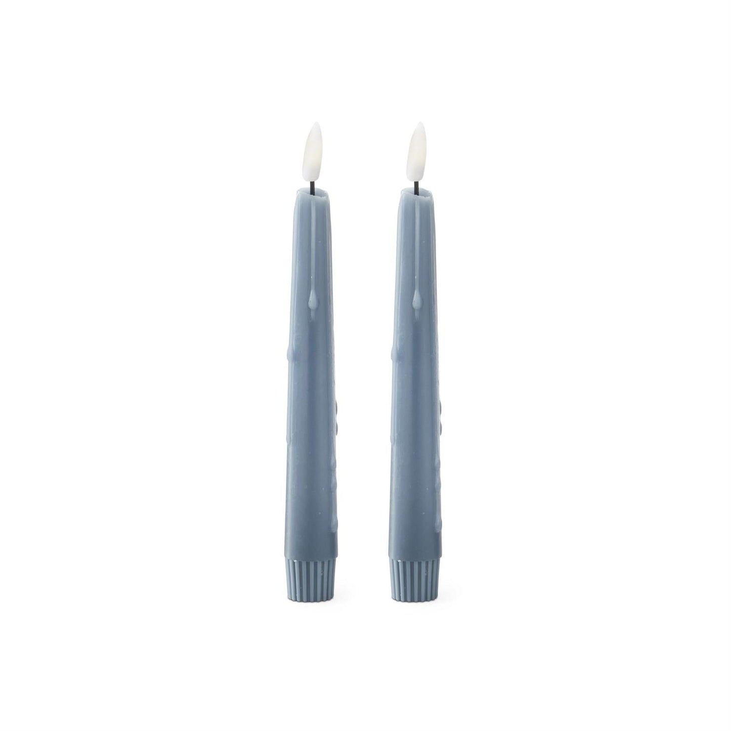 Set of 2 8" LED Drip Taper Candles - Light Blue