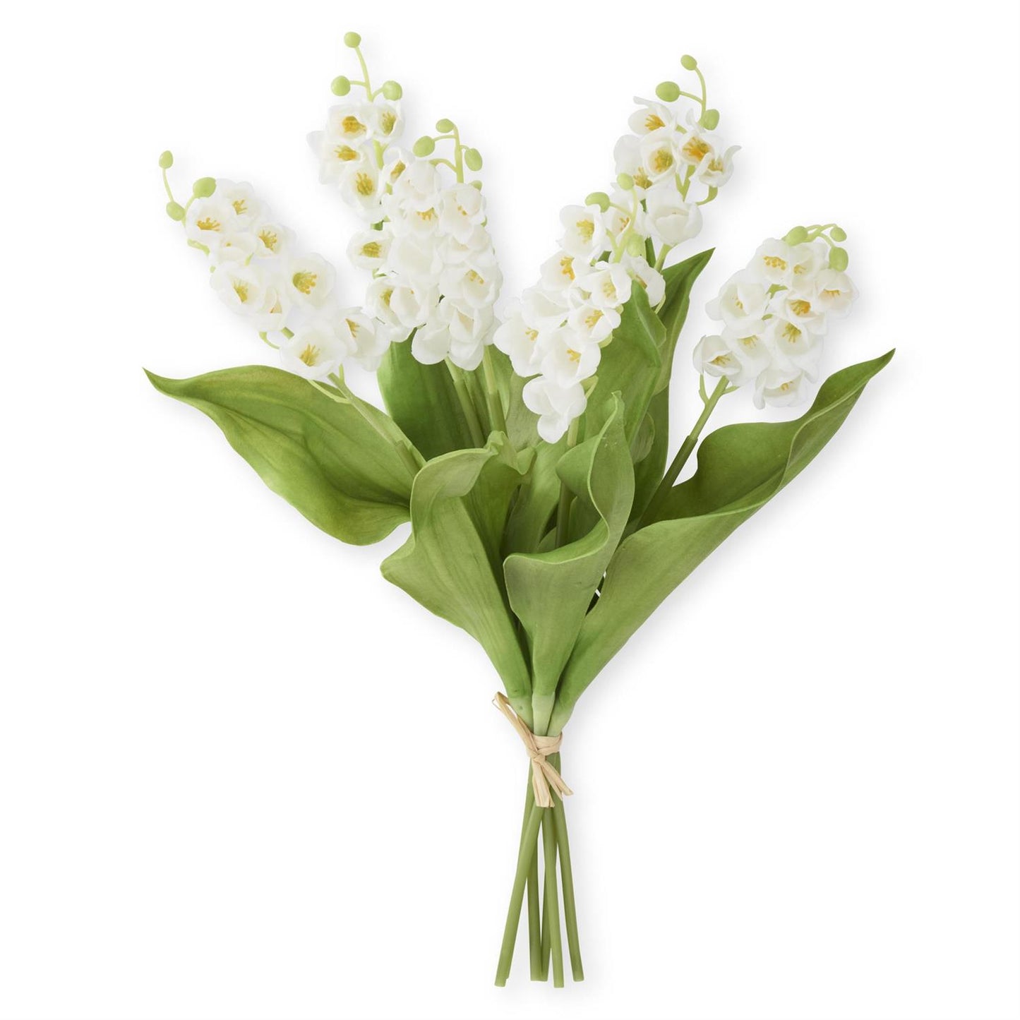 15 Inch White Real Touch Lily of The Valley Bundle