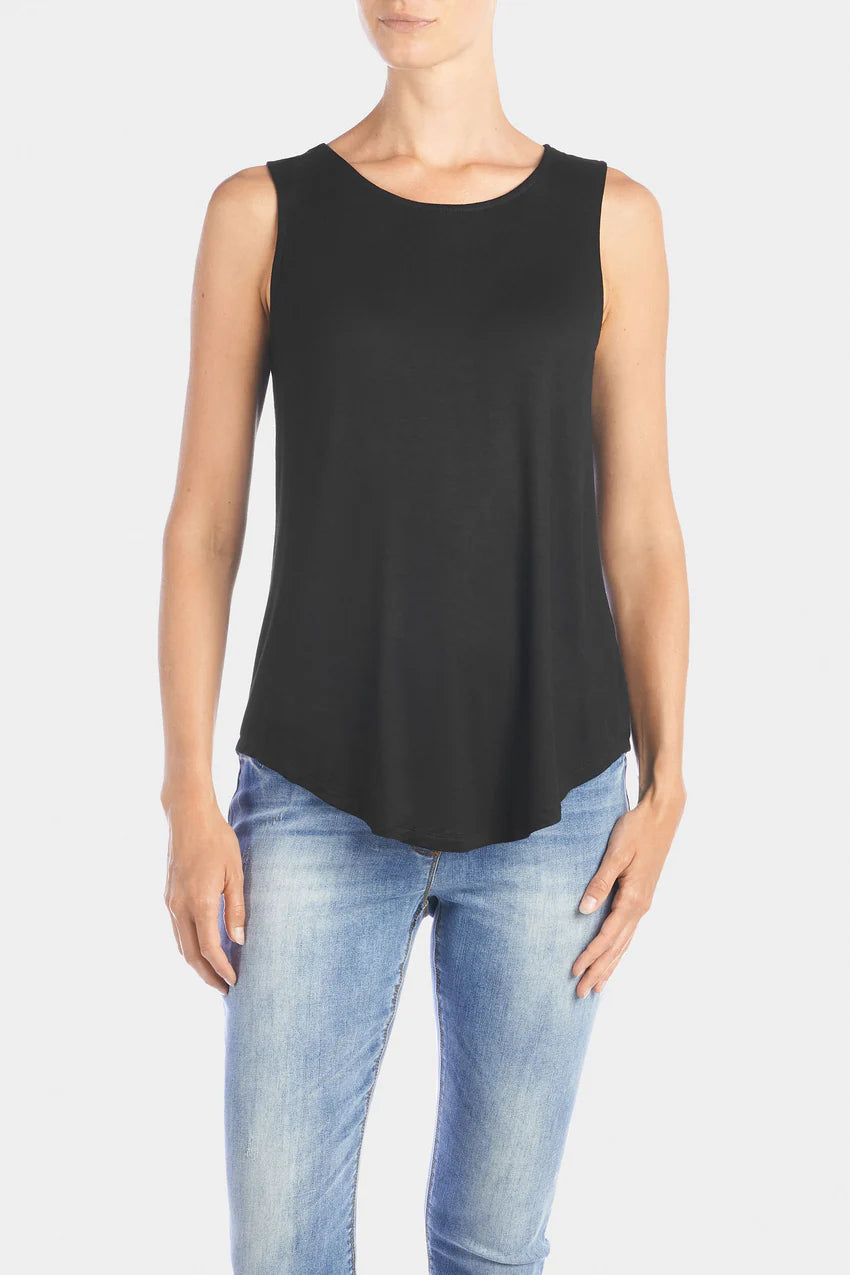 Erin Pleat Back Tee - Black