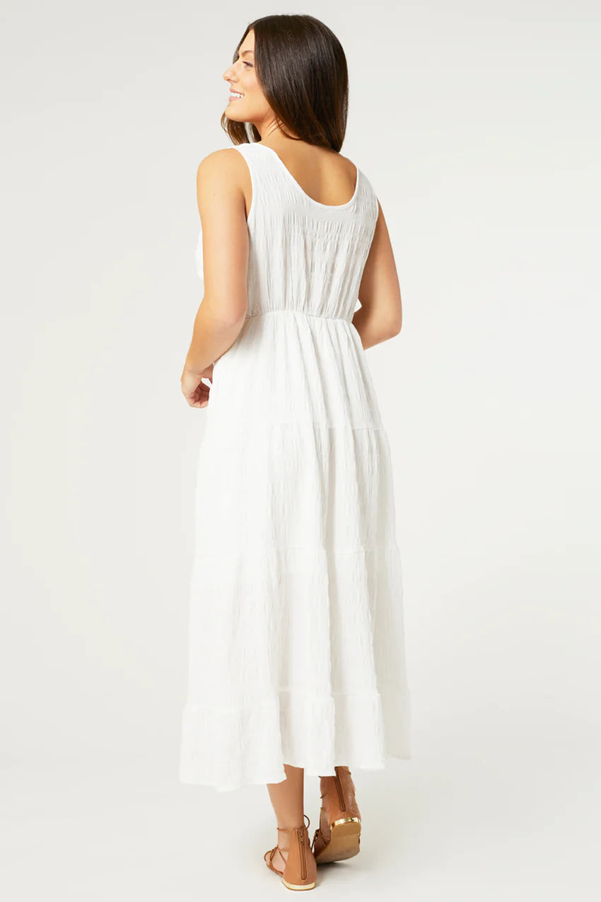 Meadow Gauze Tiered Tank Dress - White