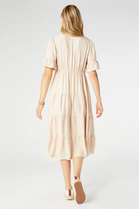 Maragaux Tiered Ruffle Sleeve Dress