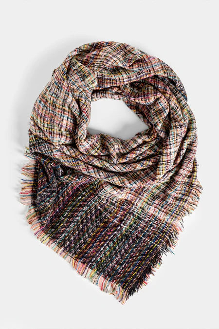 Aubrey Brushed Square Scarf - Black/Multi