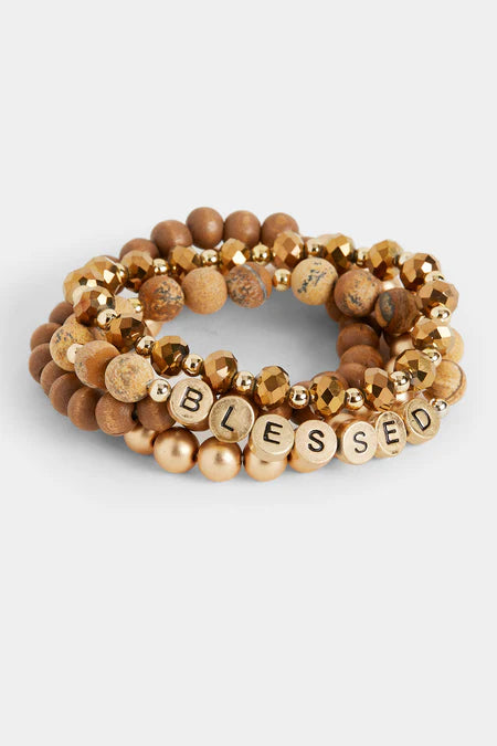 Beaded Blessed Bracelet - Natural