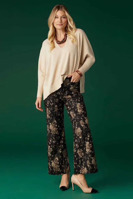 Shyanne Wide-Leg Pant - Black Floral