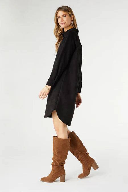 Charlie Faux Suede Dress - Black