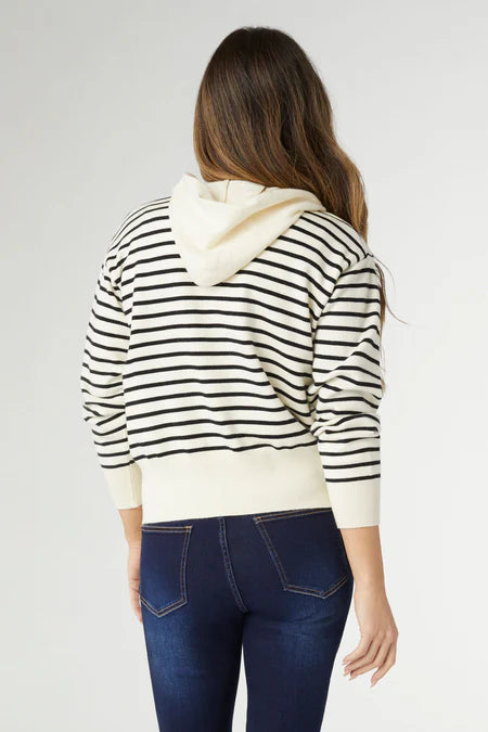 Audrey Zip-Up Hooded Sweater - Cream