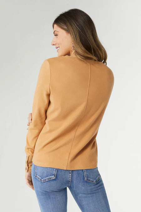 Alexis Super Soft Top w/ Snap Cuff - Camel