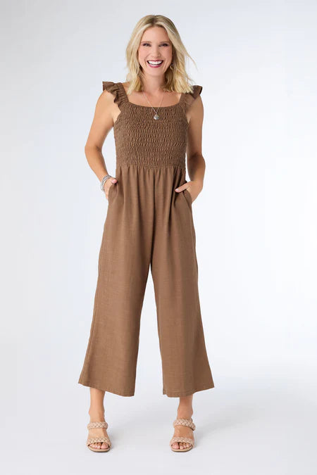 Khode Wide Leg Smocked Jumpsuit