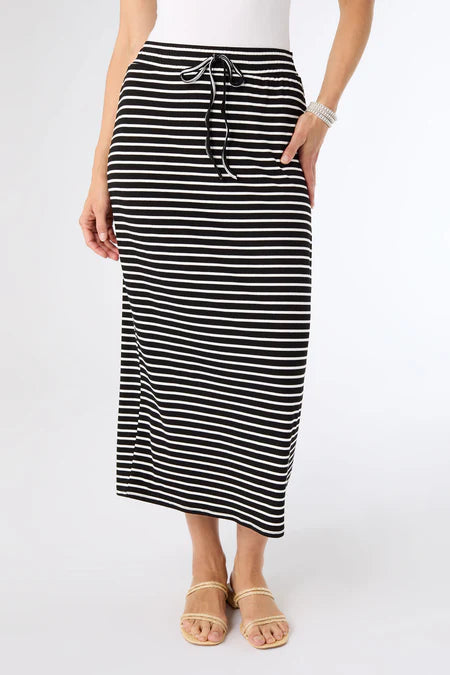 Amara Striped Skirt - Black