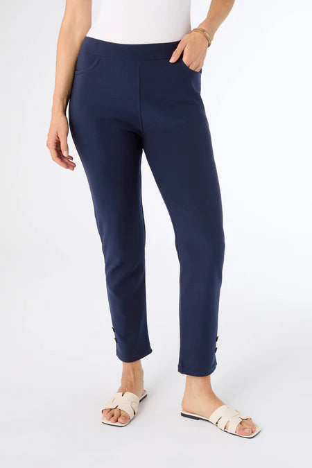 Georgie Ankle w/ Button Detail - Navy