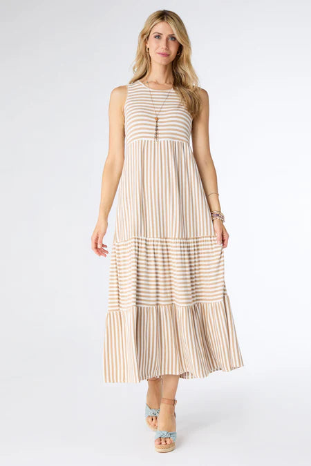 Janie Striped Tiered Maxi Dress