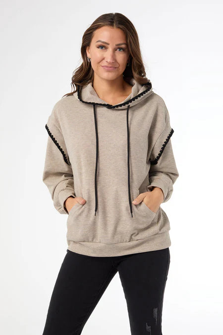 Josie Contrast Trim Hooded Sweatshirt