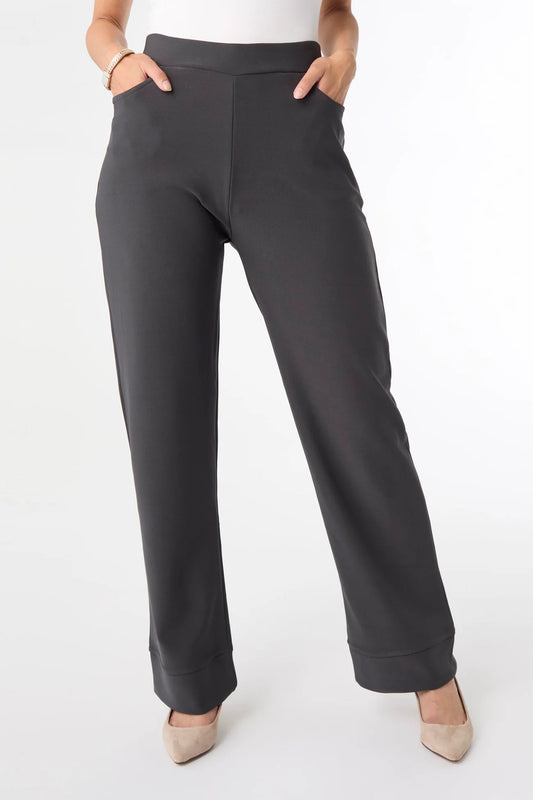 Georgie Wide Leg Bottom - Smoke