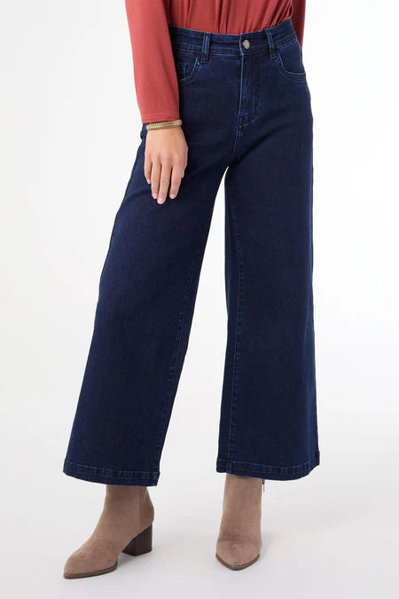 EverStretch Wide Leg Crop - Indigo Dark