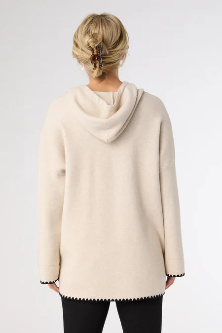 Heavenly Luxe Hooded Sweater w/ Contrast Trim