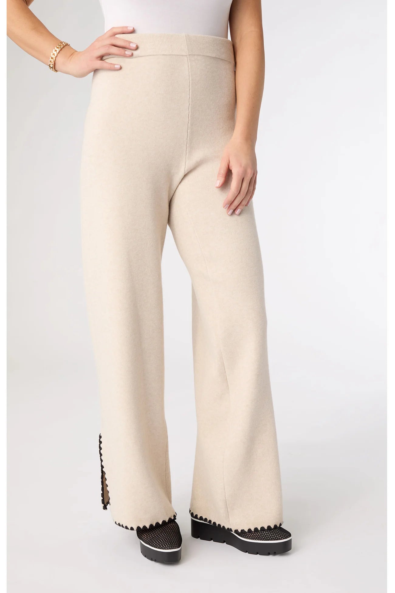 Heavenly Luxe Contrast Trim Sweater Pant
