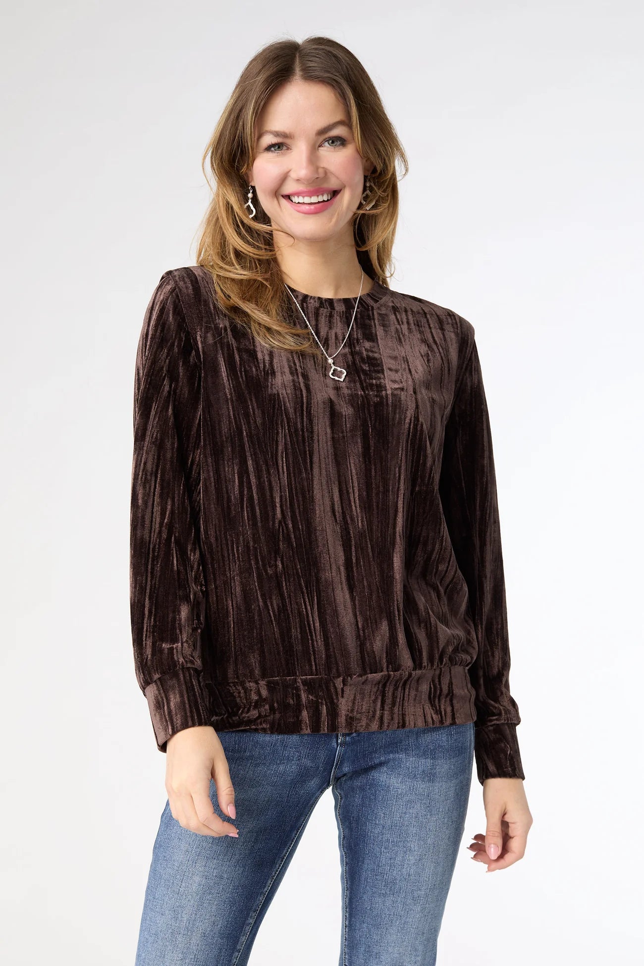 Cordilee Crinkle Top - Chocolate