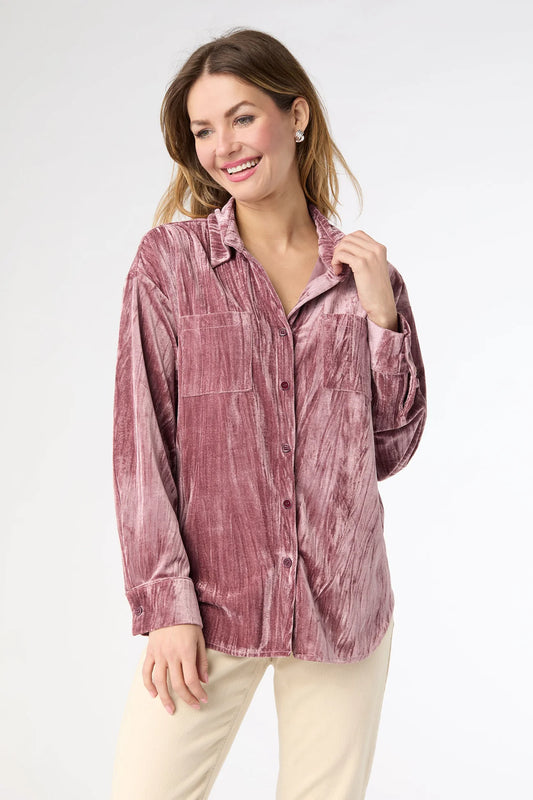 Avyanna Crinkle Top - Dusty Rose