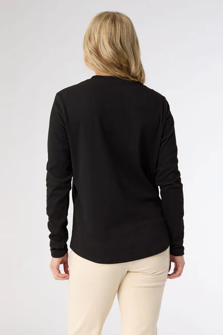 Alexis Keyhole Neck Top - Black