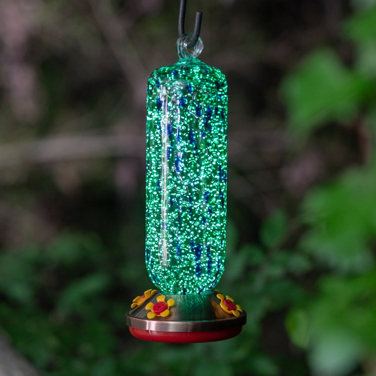 GID Glass Hummingbird Feeder, Green