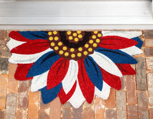Coir Mat - Patriotic Sunflower