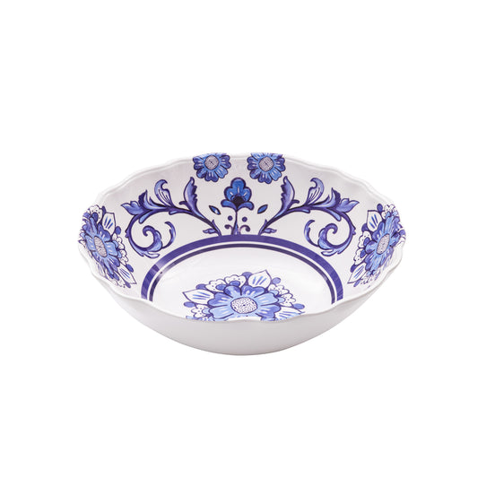 12" Melamine Serving Bowl Blue Floral