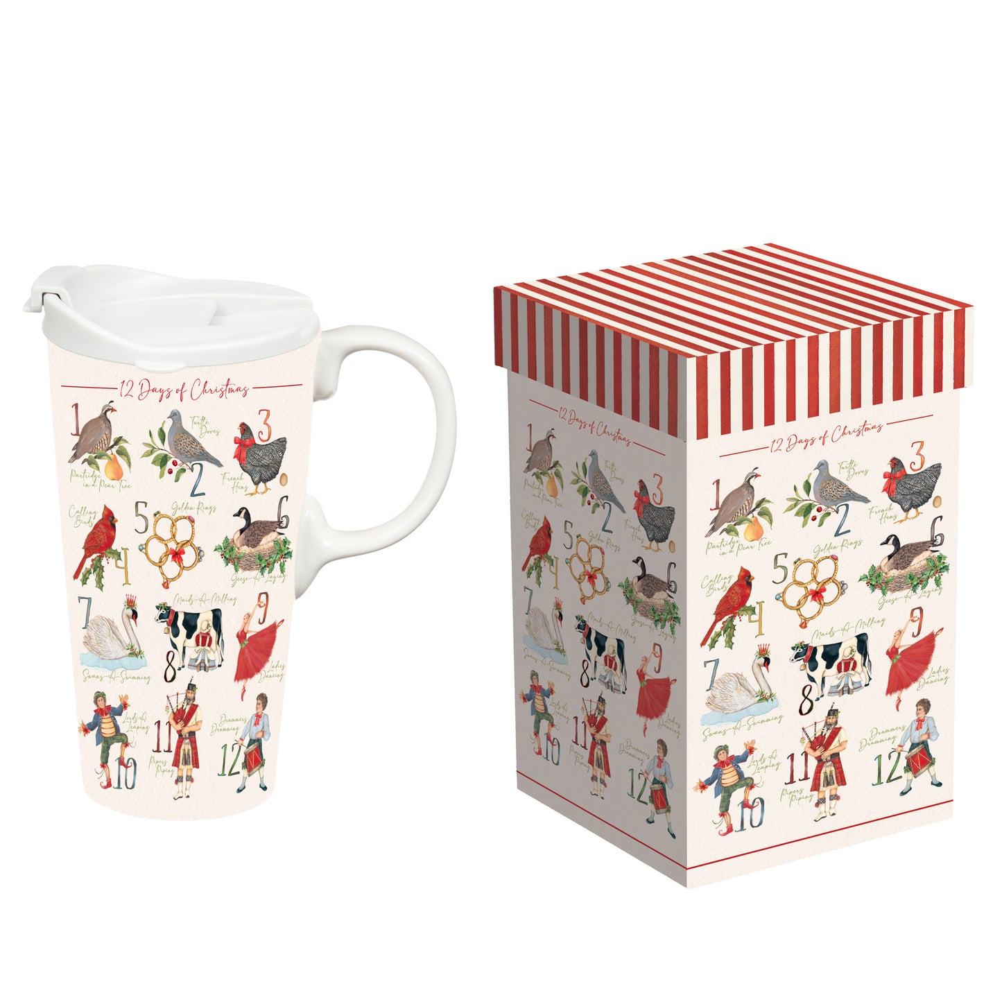 17oz Ceramic Travel Cup - 12 Days of Christmas