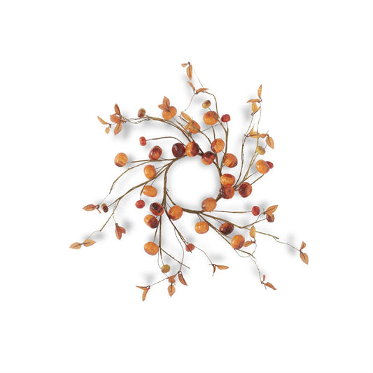 Candle Ring - 12" Orange Mini Pumpkin Twig