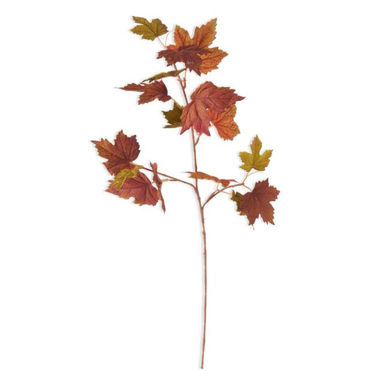 28" Red/Orange/Brown/Green Maple Leaves Stem