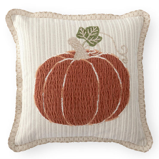 Pillow - 20" Cotton Org Pumpkin Square