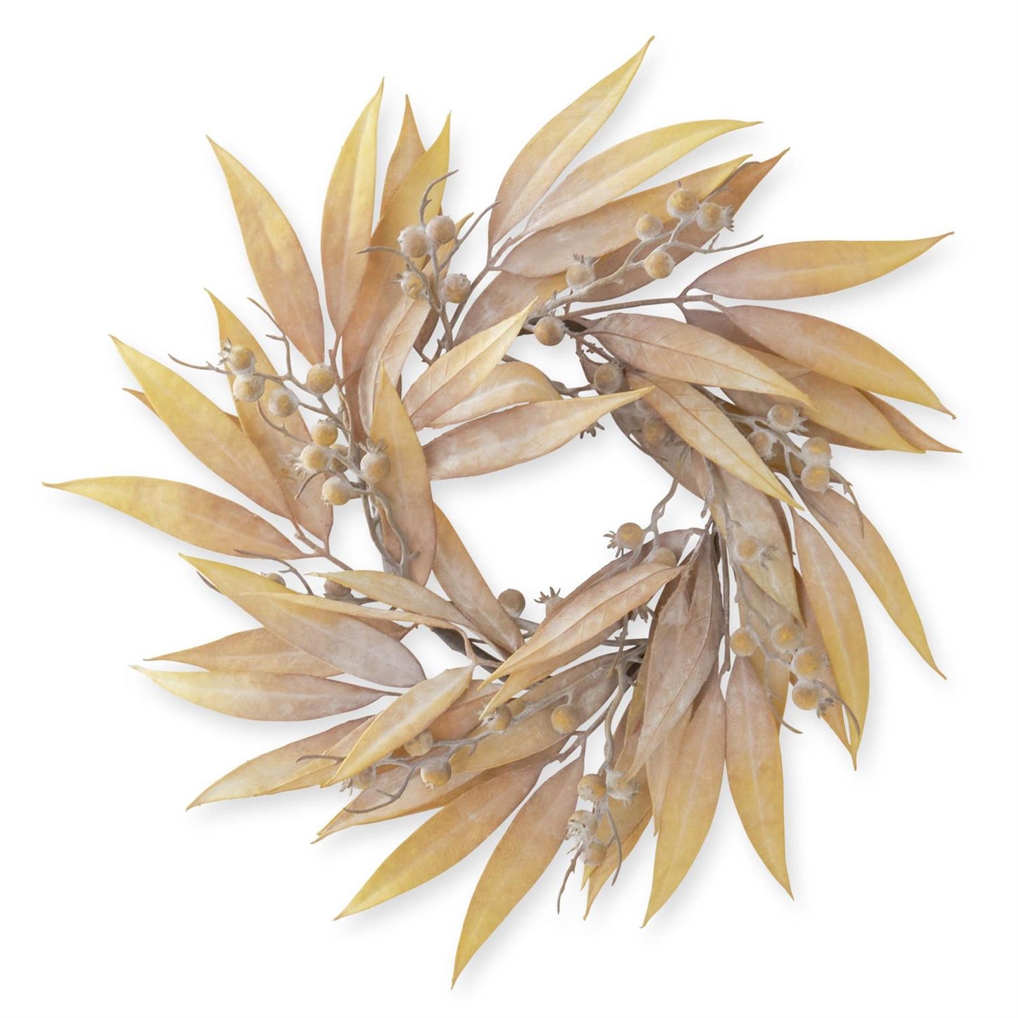 18" Tan Eucalyptus & Rosehip Wreath